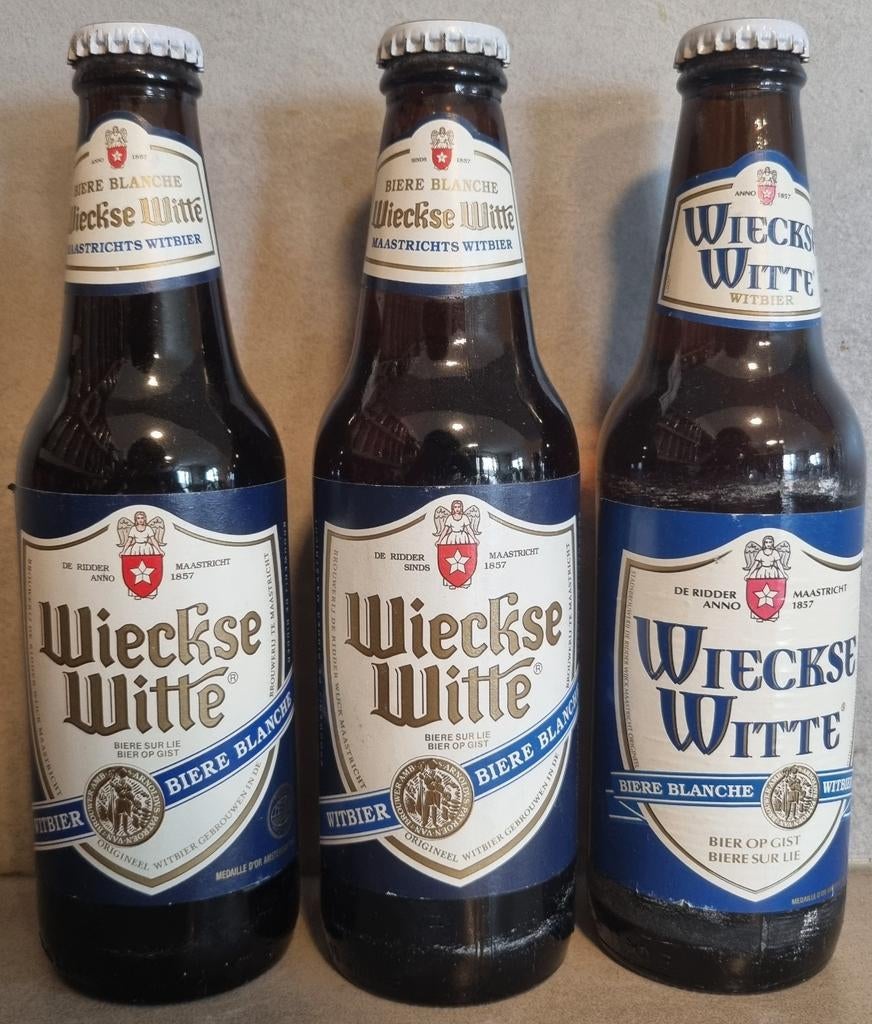 3 Wieckse Witte '92, '94, '00 - De Ridder, Wijck, Maastricht, Verzamelen, Biermerken, Ophalen of Verzenden, Zo goed als nieuw
