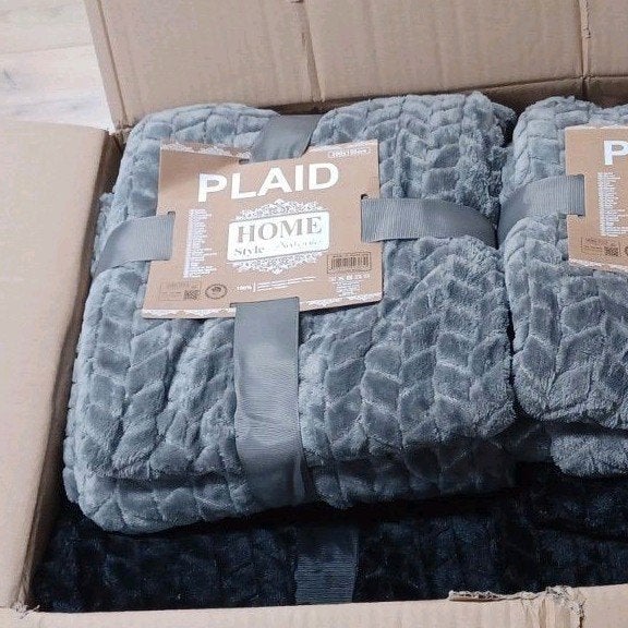 Zacht Plaid Fleece Deken - Grijs/Licht Antraciet 200x150cm, 200 cm, Nieuw, Imitatiebont, Plaid