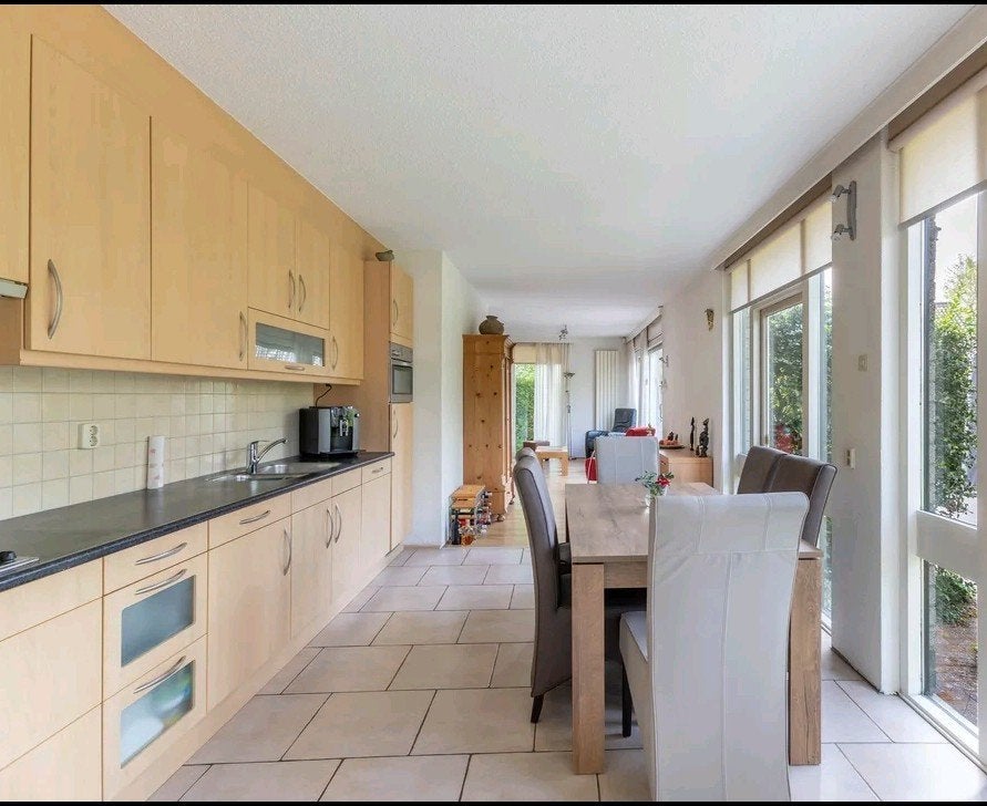 Nette keuken, 4,57 mtr breed, zelf demonteren (week 49), Ophalen, Gebruikt, Bruin, Enkelwandige keuken