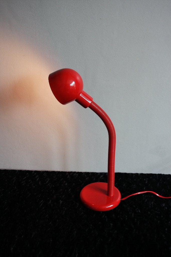 Veneta Lumi bureaulamp / tafellamp uit de jaren 80 - rood, Bureaulamp, Gebruikt, Overige merken, Ophalen of Verzenden