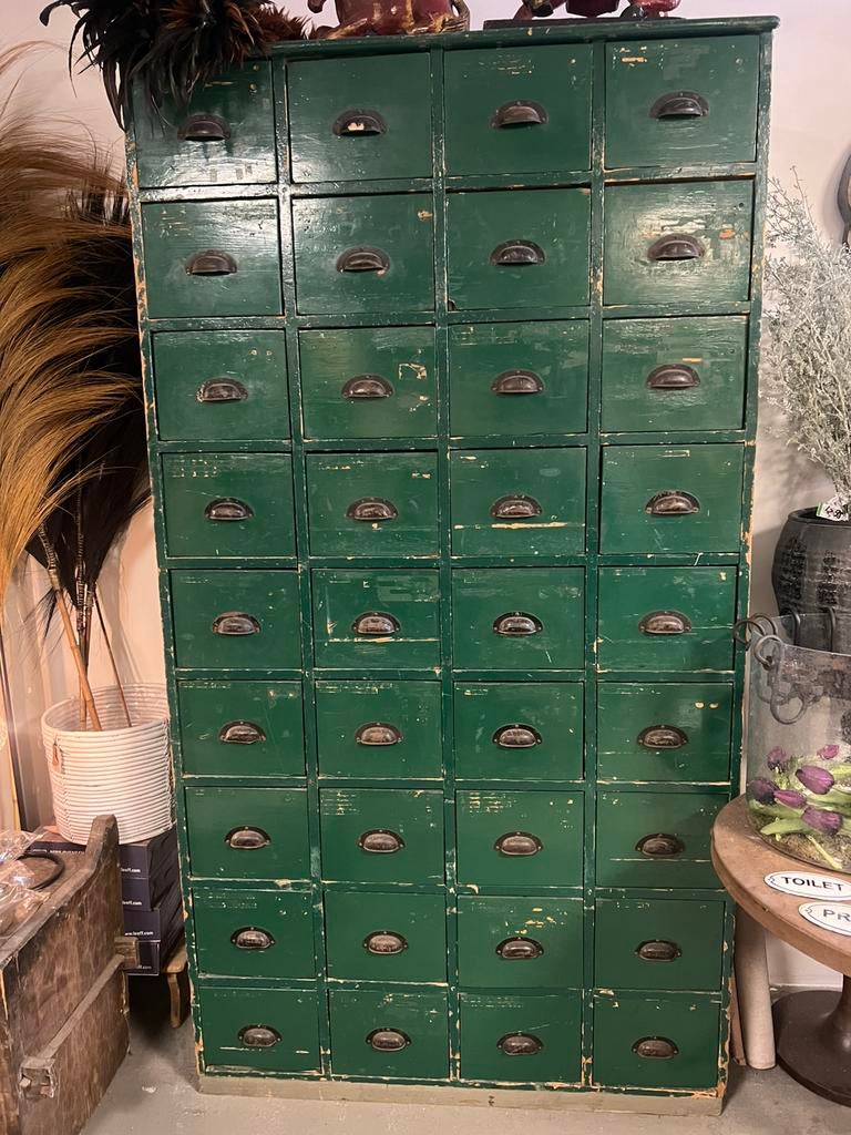 Oude apothekers kast, Ophalen, 100 tot 150 cm, 5 laden of meer, 200 cm of meer