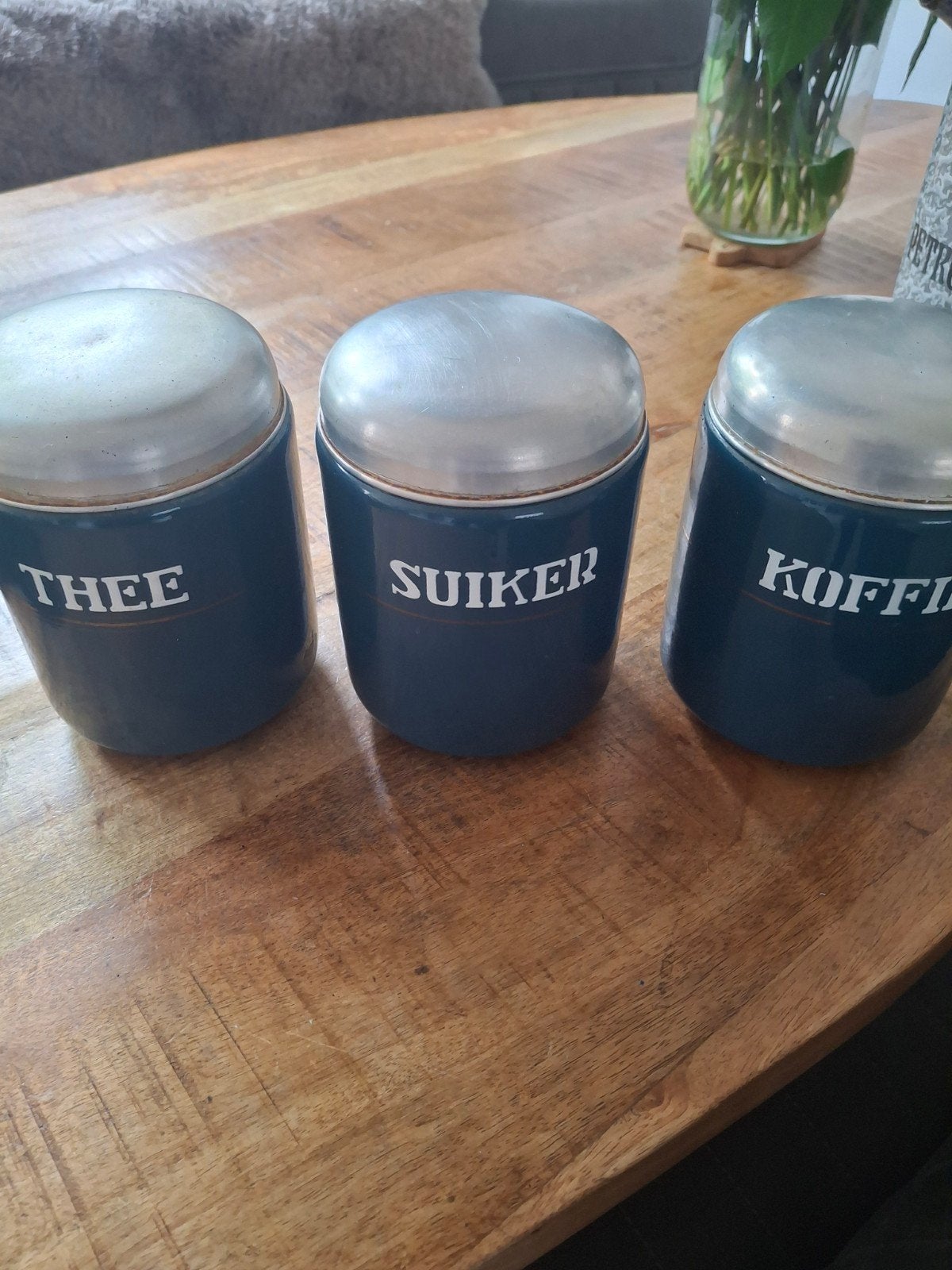 Vintage voorraadpotten: Thee, Suiker, Koffie (set van 3), Ophalen of Verzenden