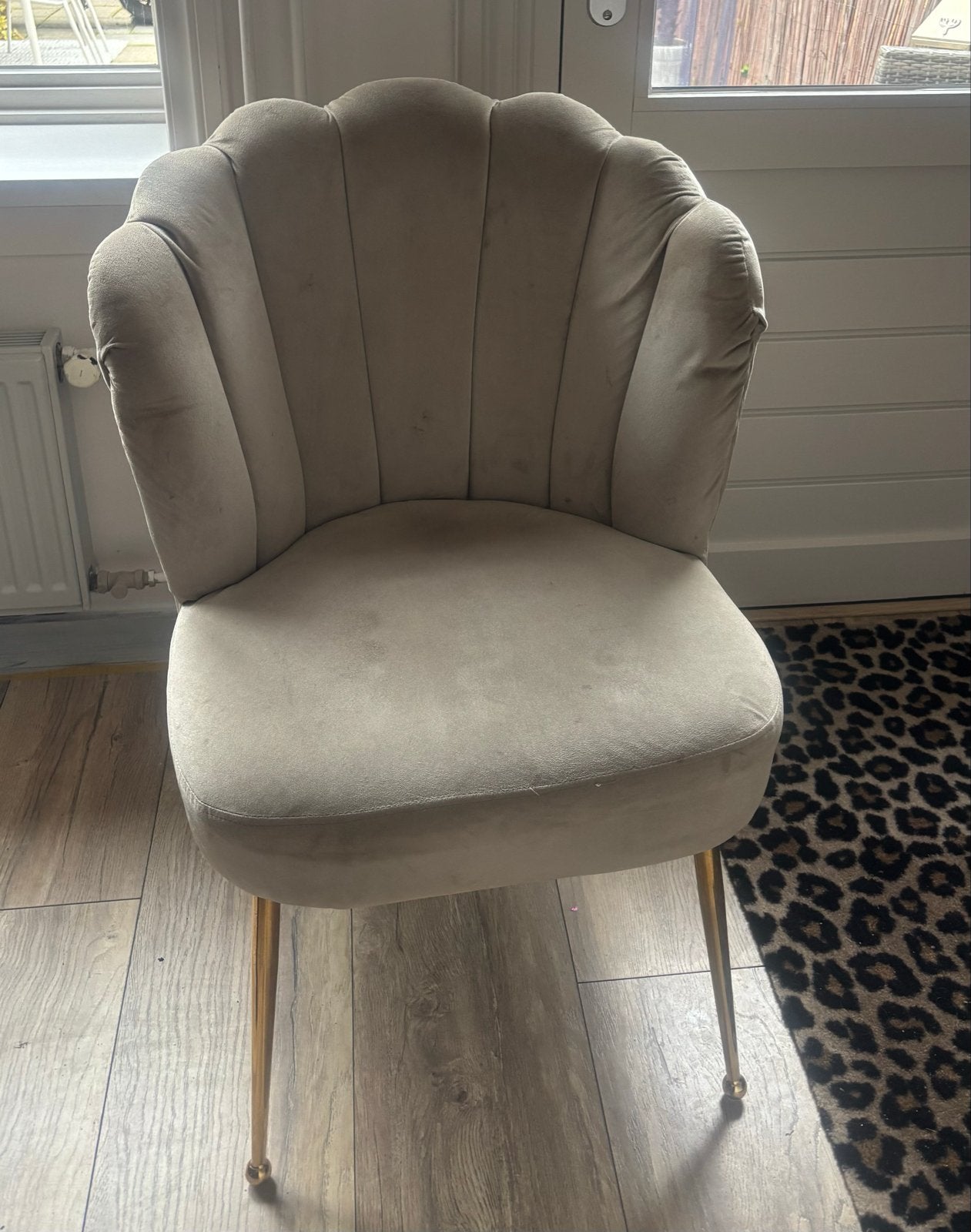 3 Taupe Velvet eetstoelen, Huis en Inrichting, Ophalen, Gebruikt, Minder dan 4 stoelen