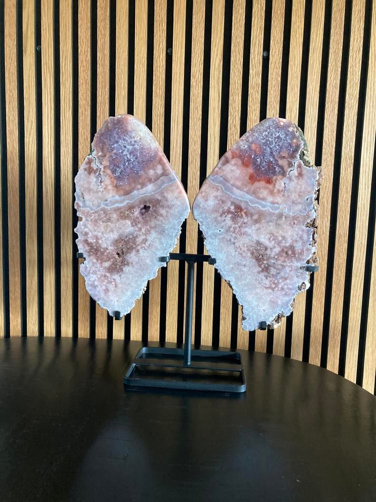 Roze Amethist op standaard mineraal edelsteen vlinder, Ophalen of Verzenden, Overige typen