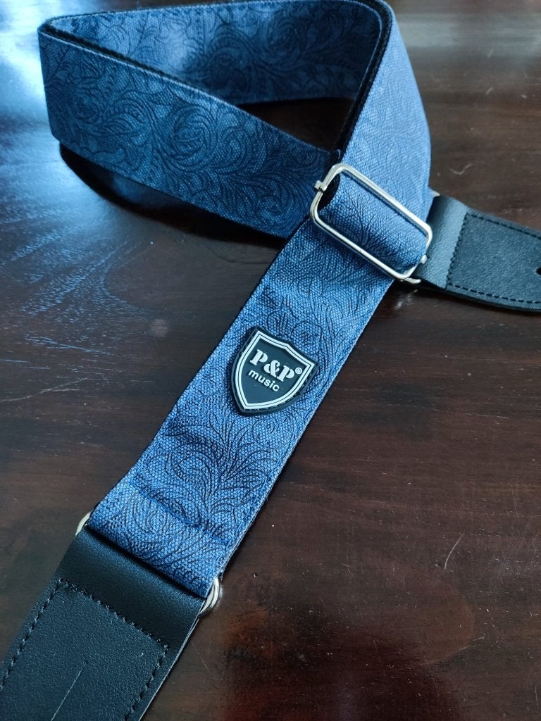 P&P retro faded (bass) gitaar 100% katoenen riem blauw, Muziek en Instrumenten, Instrumenten | Toebehoren, Moku Custom Guitars