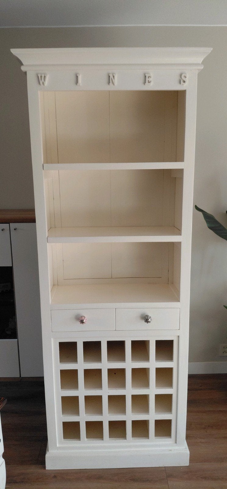 Wijnkast / wijnrek met opbergruimte, Ophalen, Gebruikt, Hout