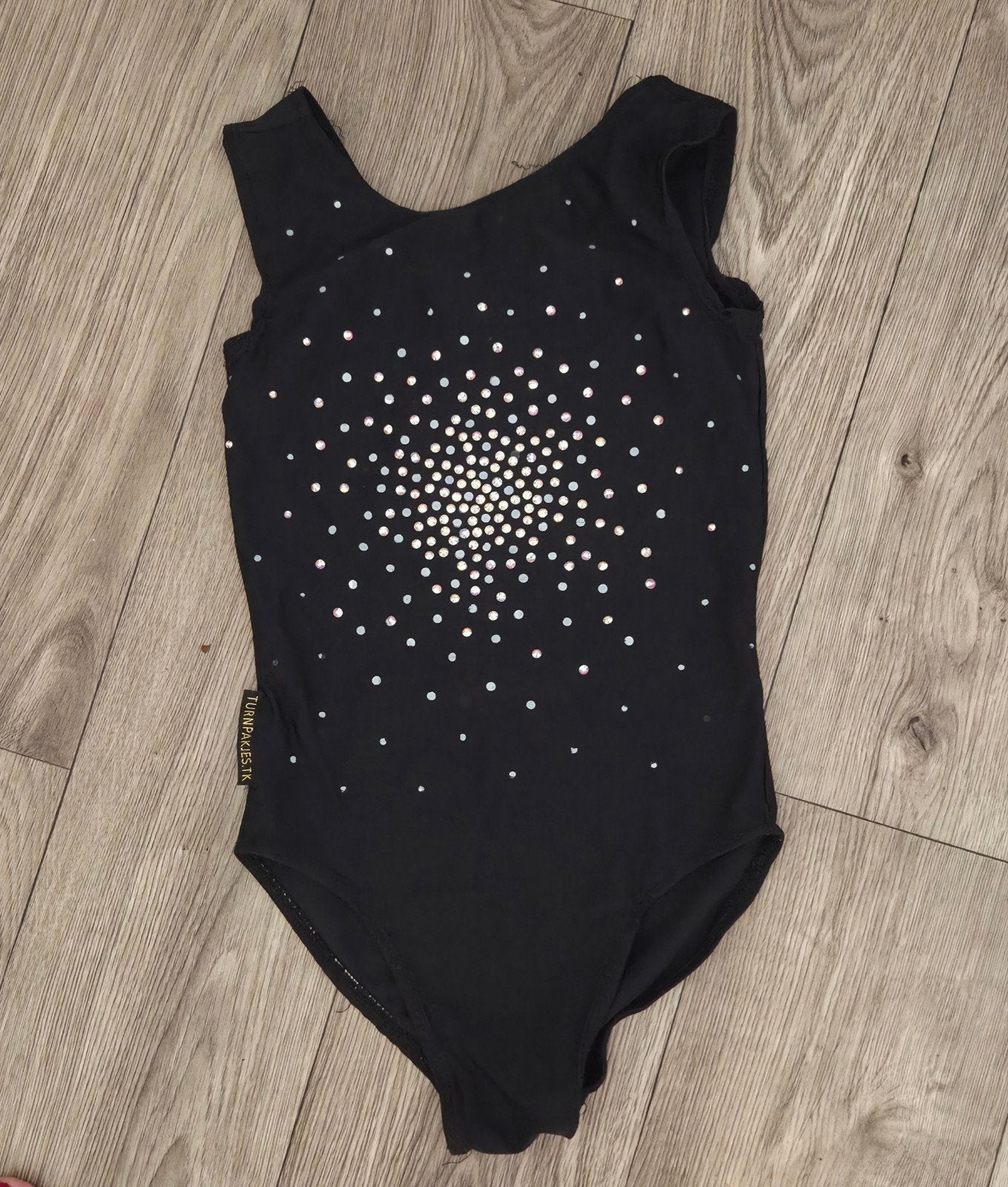 Prachtig turnpakje maat 134 met glitters, Gebruikt, Meisje, Sport- of Zwemkleding, Ophalen of Verzenden