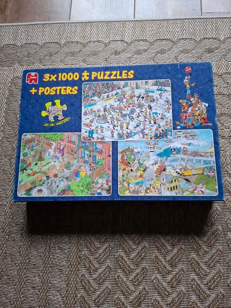 Jan van Haasteren 3x 1000 stukjes puzzels + posters, Ophalen of Verzenden