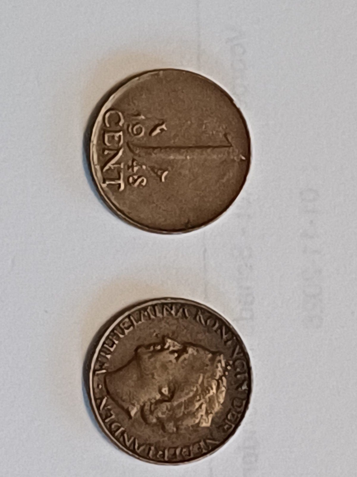 2 centen van 1948, Postzegels en Munten, Ophalen, Koningin Wilhelmina, 1 cent