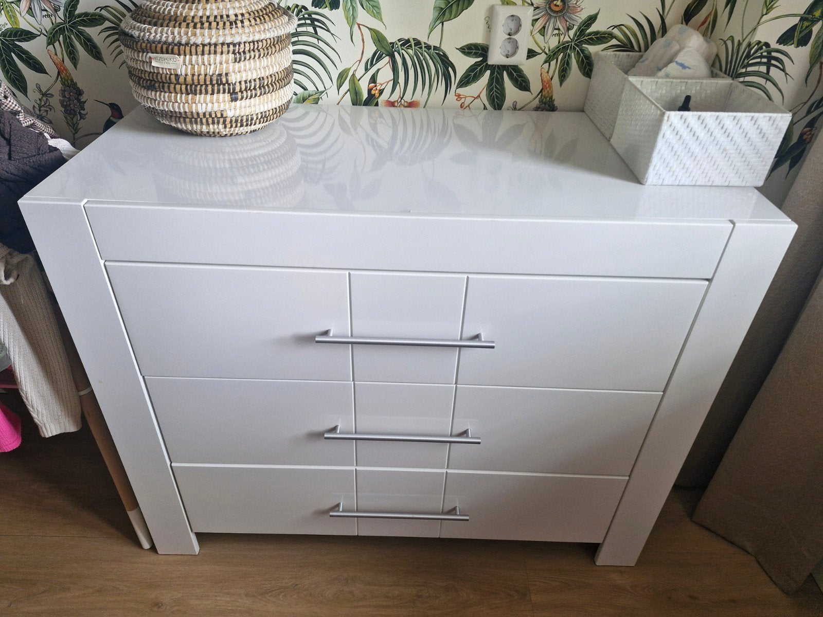Commode wit hoogglans Bopita + ledikant, Ophalen, Gebruikt, Jongetje of Meisje
