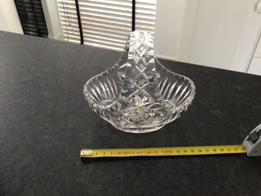 Glas antiek ‘kristal’ mandje schaaltje schaal, Antiek en Kunst, Antiek | Glas en Kristal, Ophalen