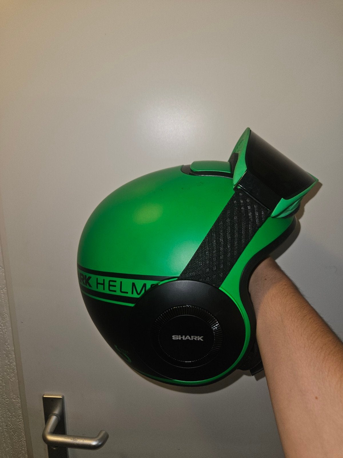 shark helm groen, goede staat maat S, Fietsen en Brommers, Ophalen, Zo goed als nieuw, Small, Shark