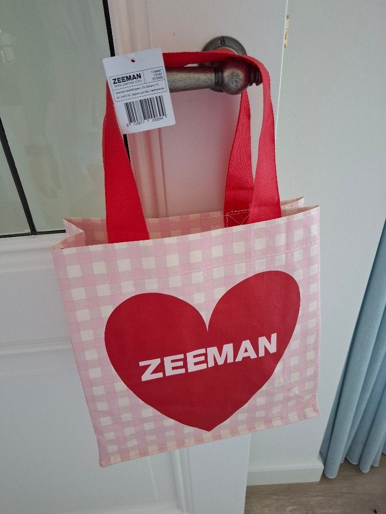 Zeeman mini shopper met hart - nieuw, Ophalen of Verzenden, Nieuw, Rood, Overige typen