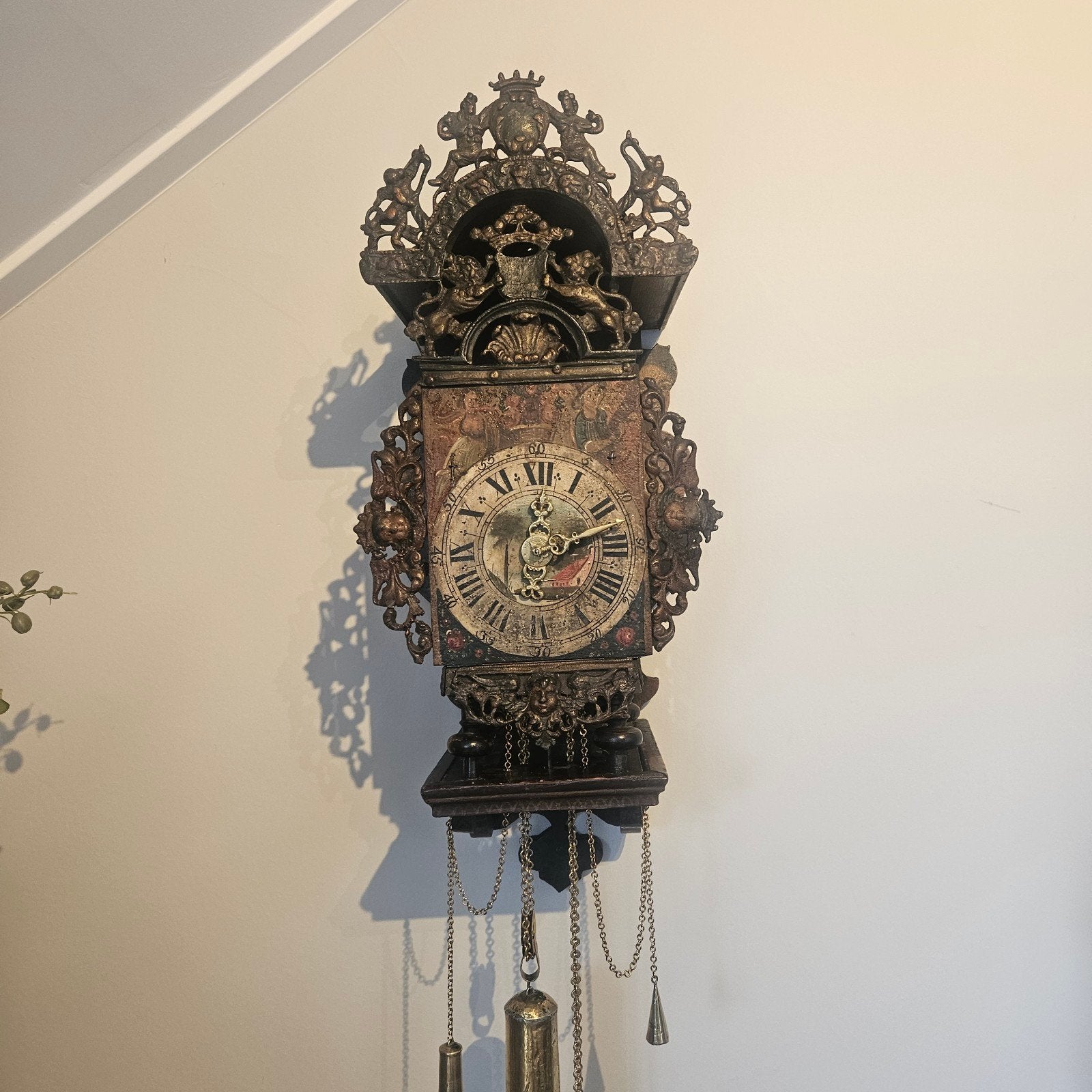 Stoelklok 18e eeuw, gesigneerd, Antiek en Kunst, Ophalen