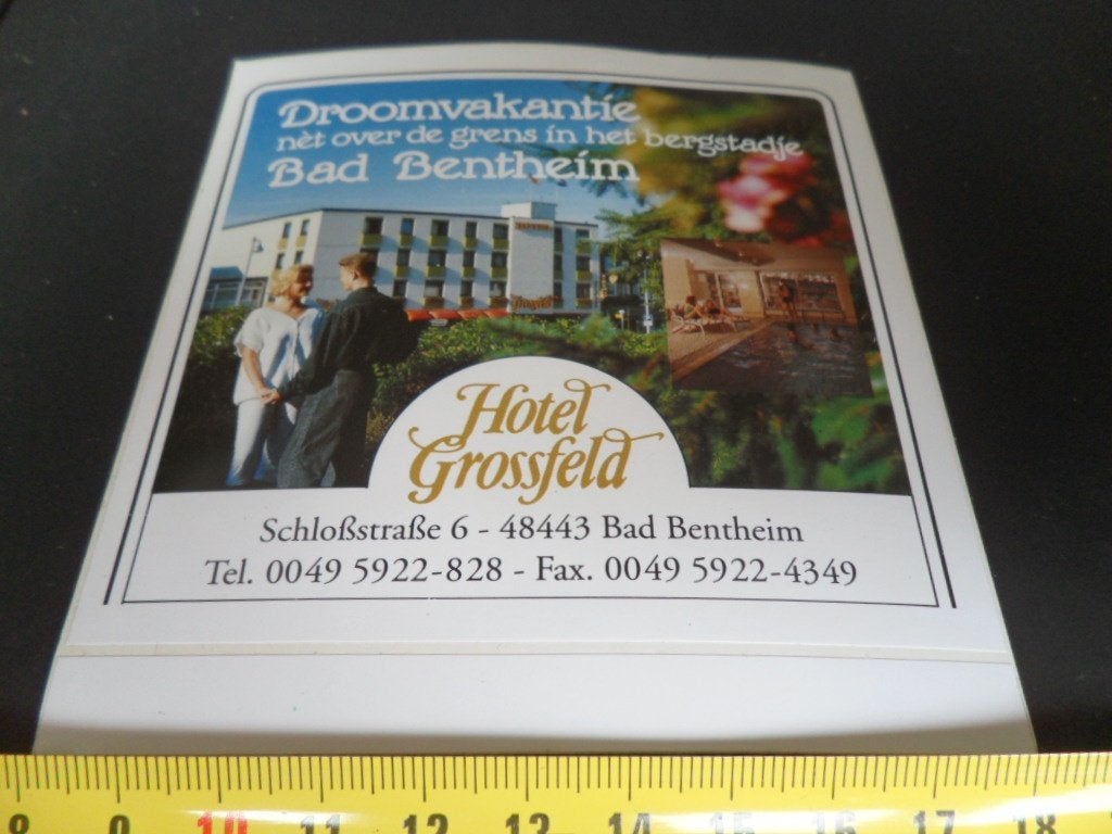 sticker duitsland droomvakantie net over grens bad bentheim, Ophalen, Zo goed als nieuw