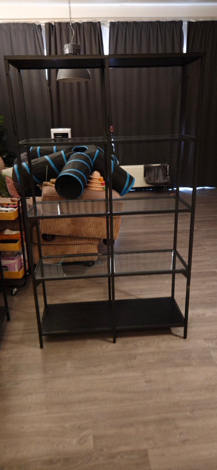IKEA VITTSJÖ Open Kast Zwart 2x, Huis en Inrichting, Kasten | Vitrinekasten, Ophalen, Met plank(en), Gebruikt, 100 tot 150 cm