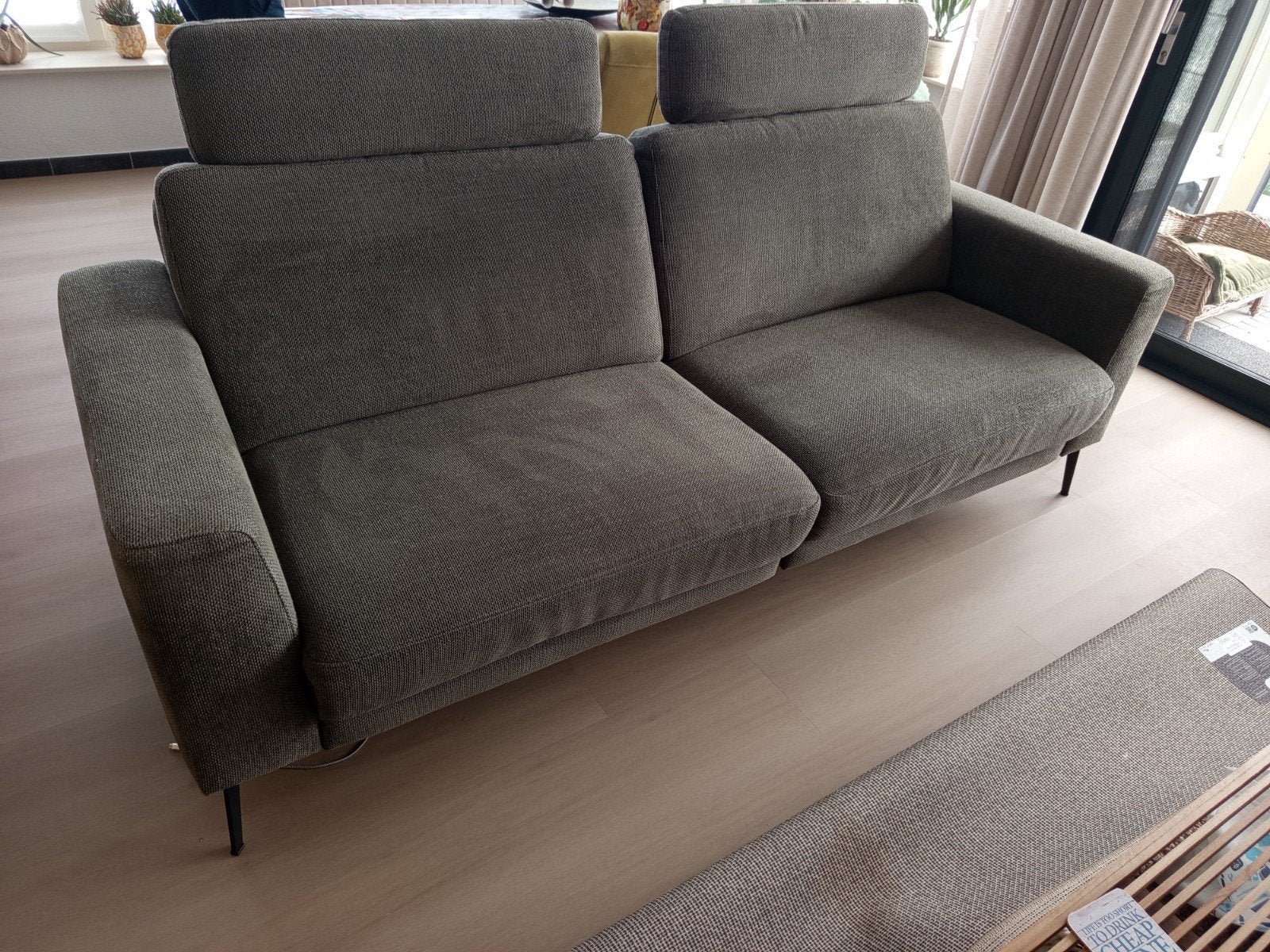Bank met relaxfunctie, Ophalen, Zo goed als nieuw, 75 tot 100 cm, Stof