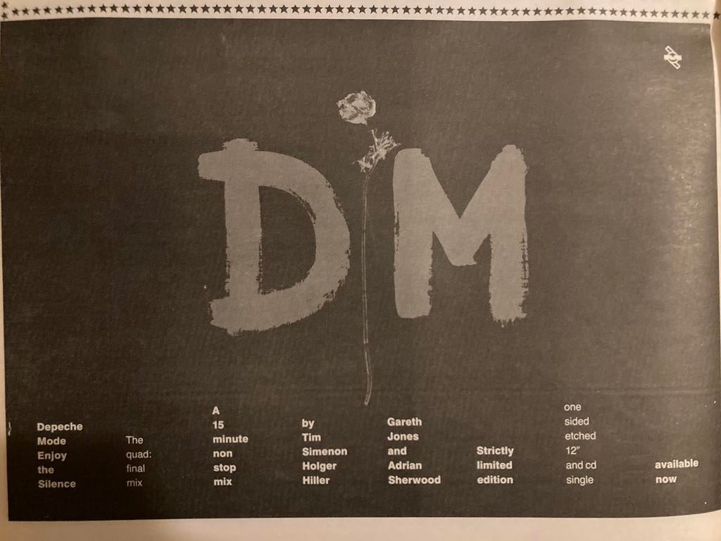 Paginagrote A4 advertentie DEPECHE MODE Enjoy Silence releas, Ophalen of Verzenden, Zo goed als nieuw