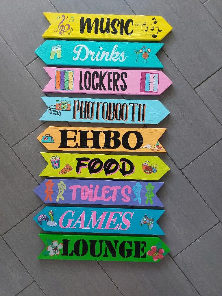 Festival Wegwijzer Borden Ibiza Hout Party Decor Op Maat, Info@rwhoutidee.nl, Nieuw, Ophalen of Verzenden, Wervershoof, Noord-Holland