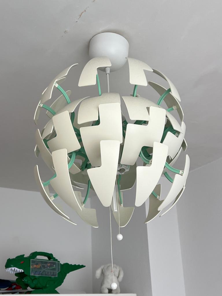 IKEA Hanglamp - Wit/Groen, Uitschuifbaar, Ophalen of Verzenden, Zo goed als nieuw, Kunststof, Minder dan 50 cm