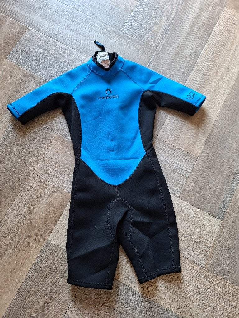 Wetsuit/surfpak Tribord, shorty, maat 12 jaar, kleur: blauw, Watersport en Boten, Watersportkleding, Wetsuit, Gebruikt, Ophalen of Verzenden