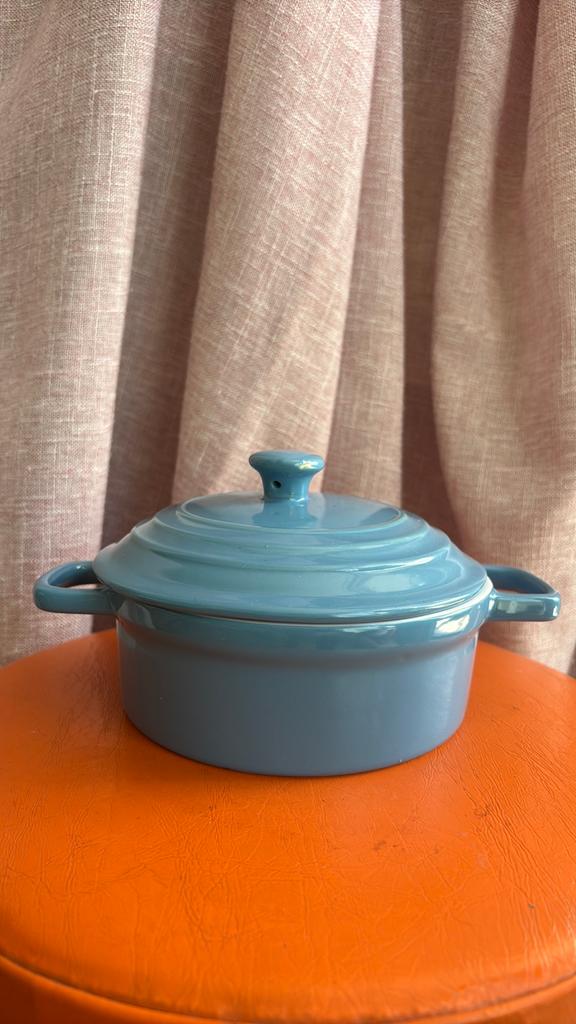 Blauw ovenschaaltje rond, Ophalen of Verzenden, Zo goed als nieuw