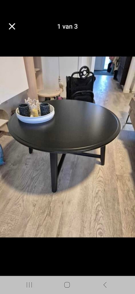 IKEA KRAGSTA Salontafel - Zwart, Rond, Huis en Inrichting, Tafels | Salontafels, Gebruikt, Minder dan 50 cm, 50 tot 100 cm, 50 tot 100 cm