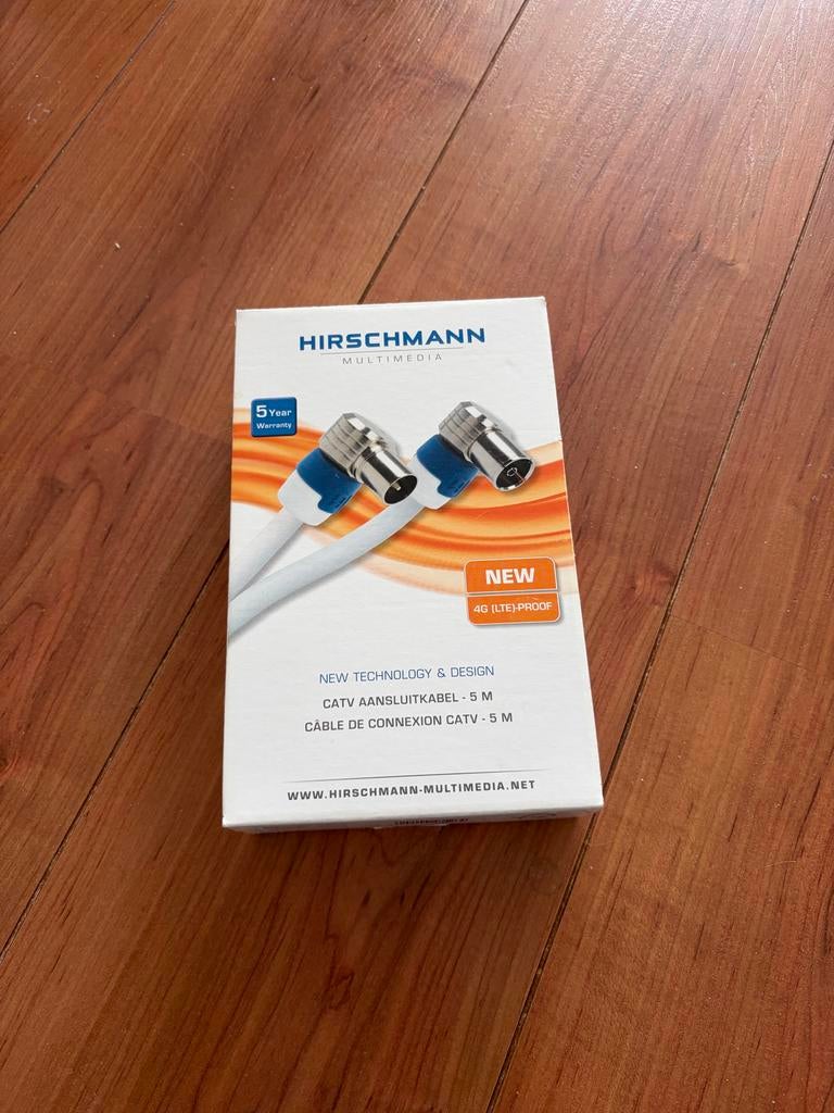 Hirschmann CATV Aansluitkabel - 5M - Nieuw en Ongebruikt, Audio, Tv en Foto, Audiokabels en Televisiekabels, Ophalen of Verzenden