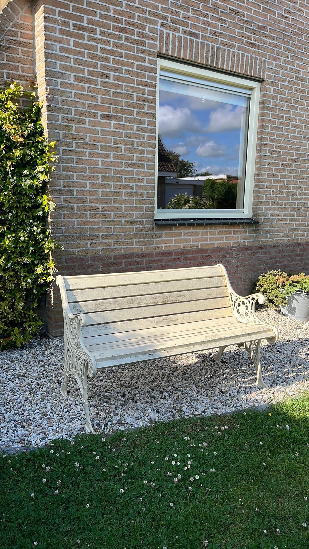 Bankje tuin gietijzer, Tuin en Terras, Ophalen, Zo goed als nieuw, Metaal