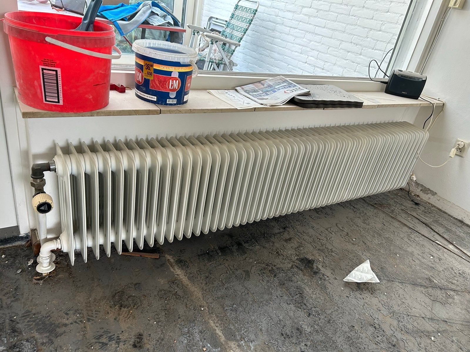 Vintage radiator 200x40x20,5 cm, Ophalen, 30 tot 80 cm, Gebruikt, Radiator