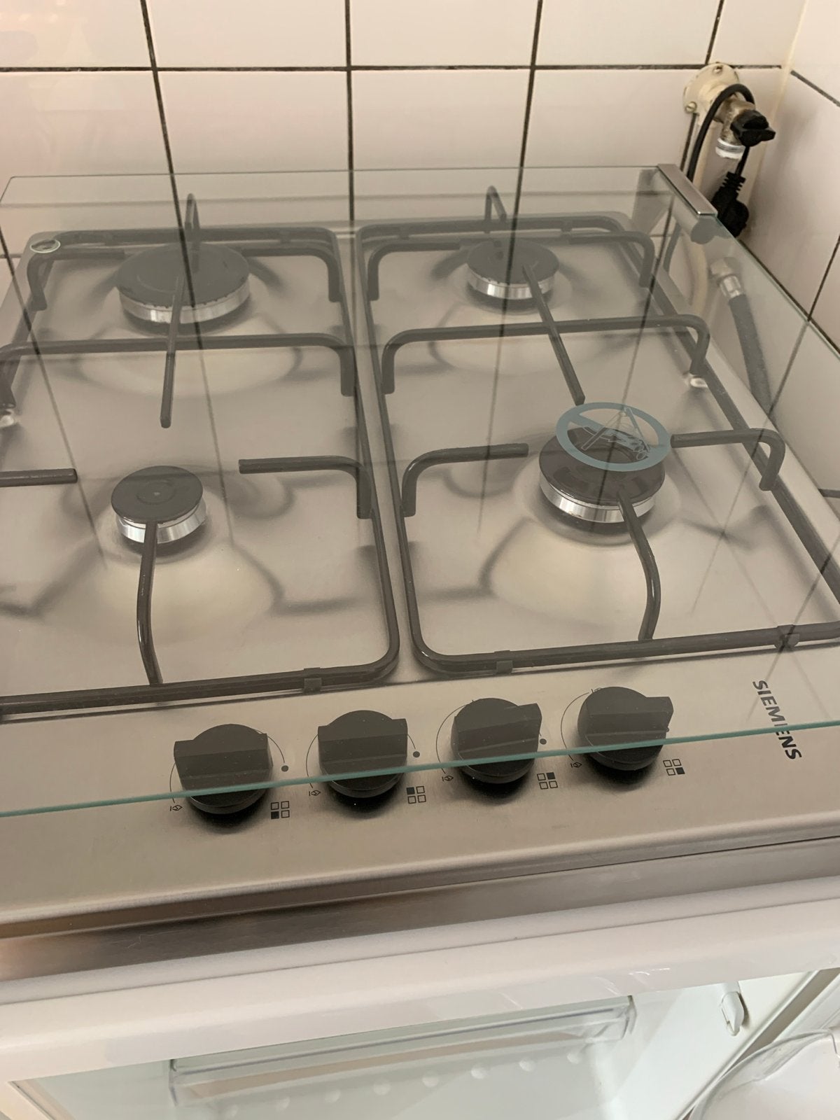RVS Siemens Vrijstaand Gasfornuis met 4 Kookzones, Witgoed en Apparatuur, Ophalen, Gebruikt, 60 cm of meer, 4 kookzones