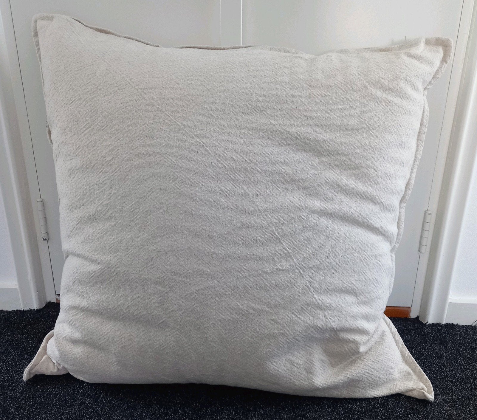 Groot sierkussen veren, met katoen/ linnen hoes, Beige, IKEA, Vierkant, Ophalen of Verzenden