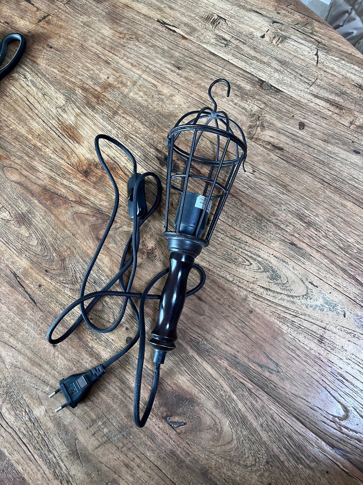 Industriële hanglamp/werklamp met kooi, Ophalen of Verzenden