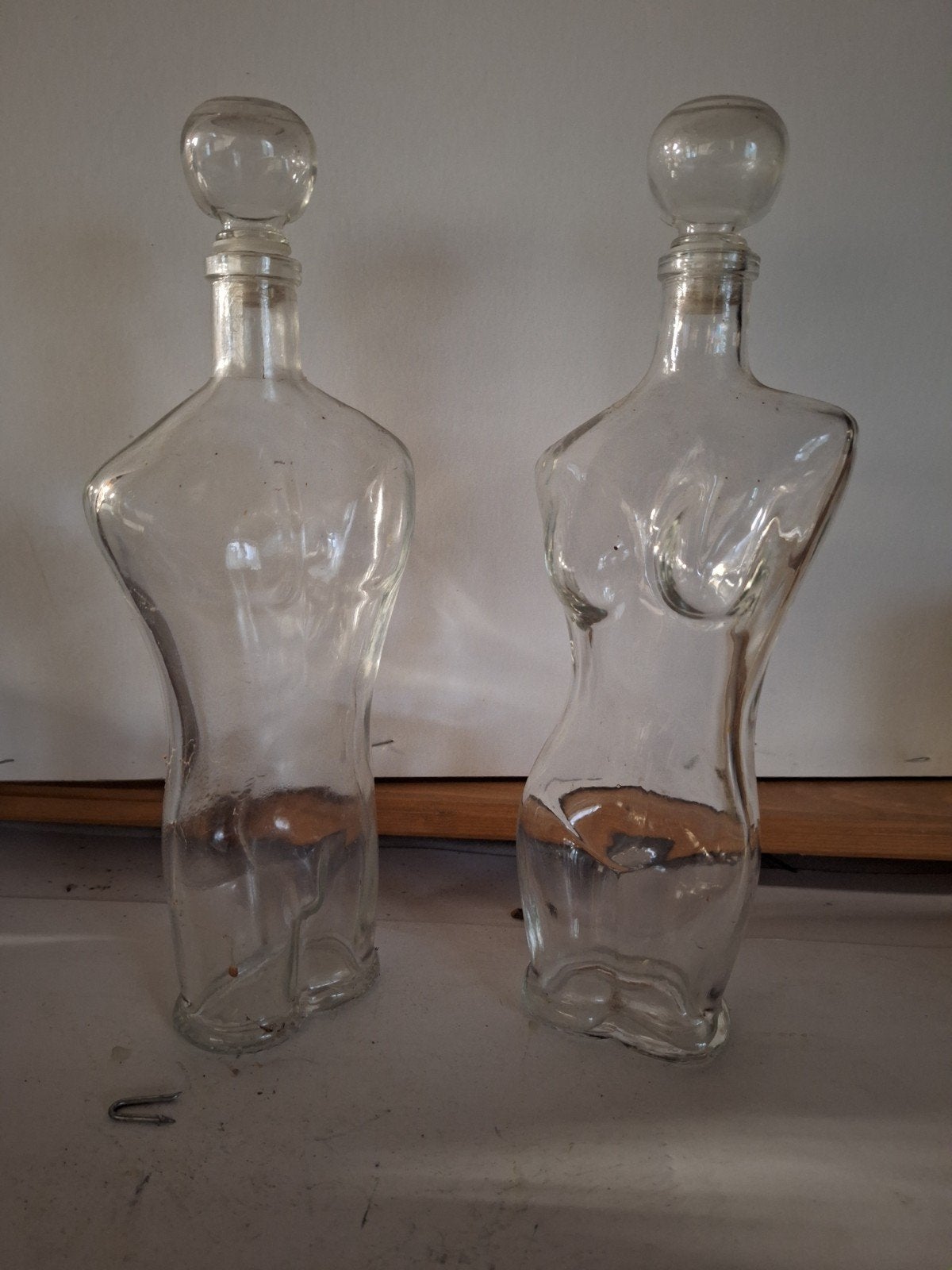 Set van 2 decoratieve flessen in de vorm van een lichaam, Ophalen of Verzenden