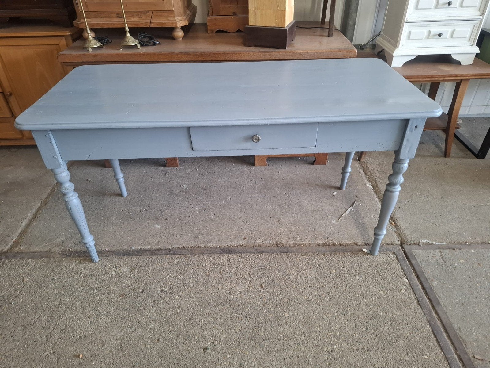 Antieke opknap tafel met lade, Ophalen