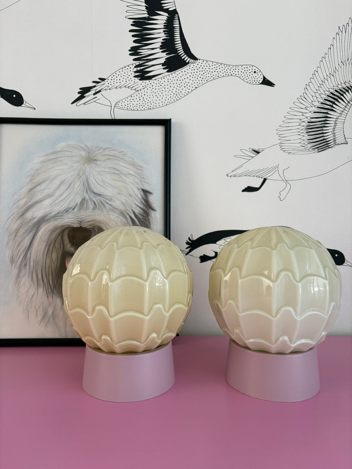 Thabur set, art deco lamp, vintage plafondlamp, plafonnière, Ophalen of Verzenden