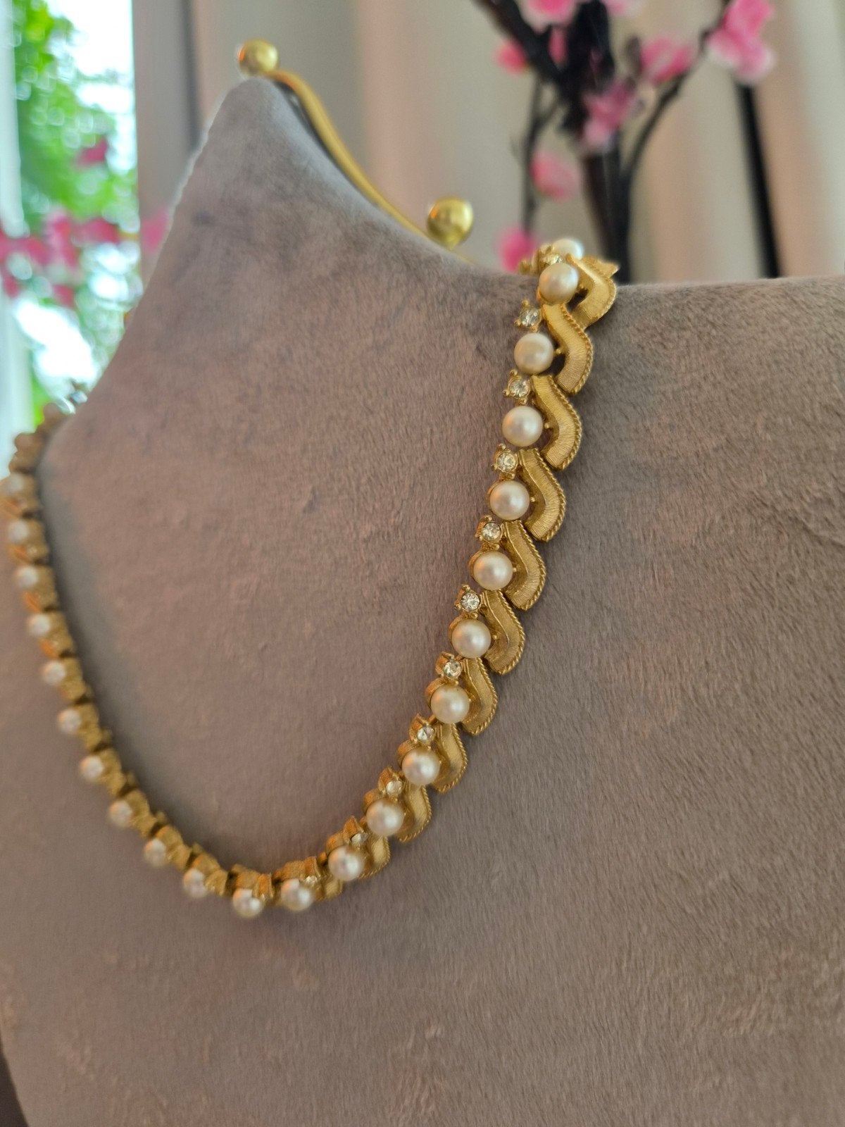 Prachtige Vintage Trifari Ketting Goldtone met Parels, Sieraden, Tassen en Uiterlijk, Ophalen of Verzenden