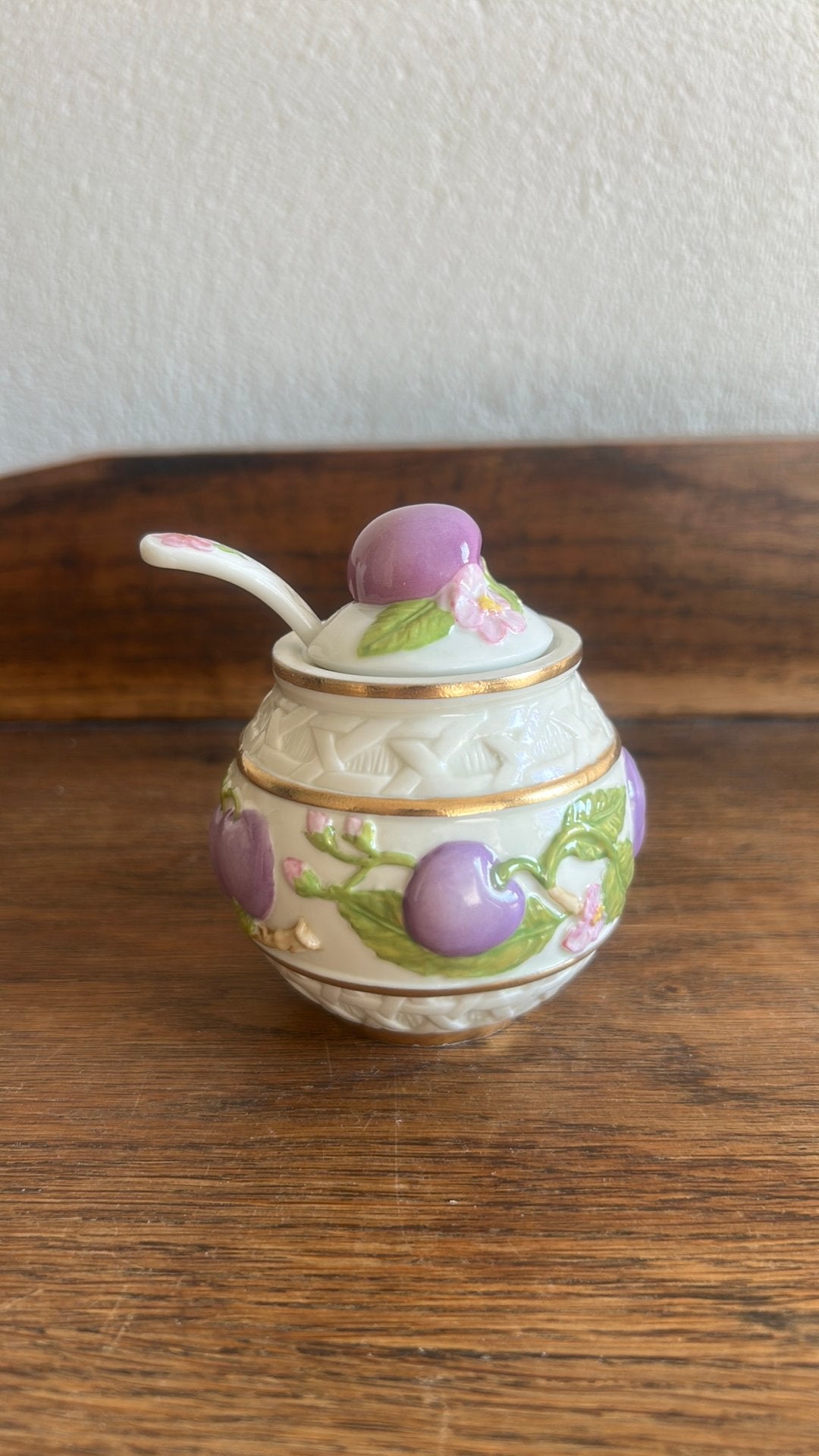 Vintage! Le Cordon Bleu jampotje: pruim Franklin Mint 1988, Verzamelen, Ophalen of Verzenden, Zo goed als nieuw, Porselein, Overige typen