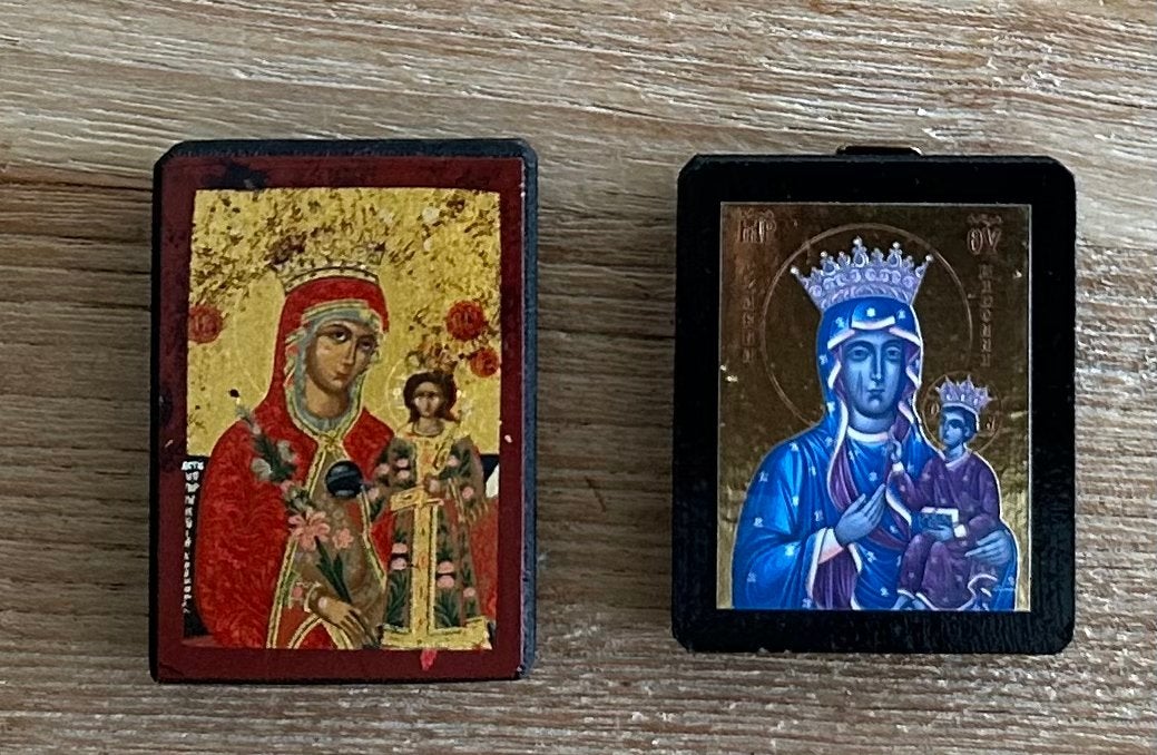 Set van 2 Bizantijnse iconen: Maria met Kind, Ophalen of Verzenden