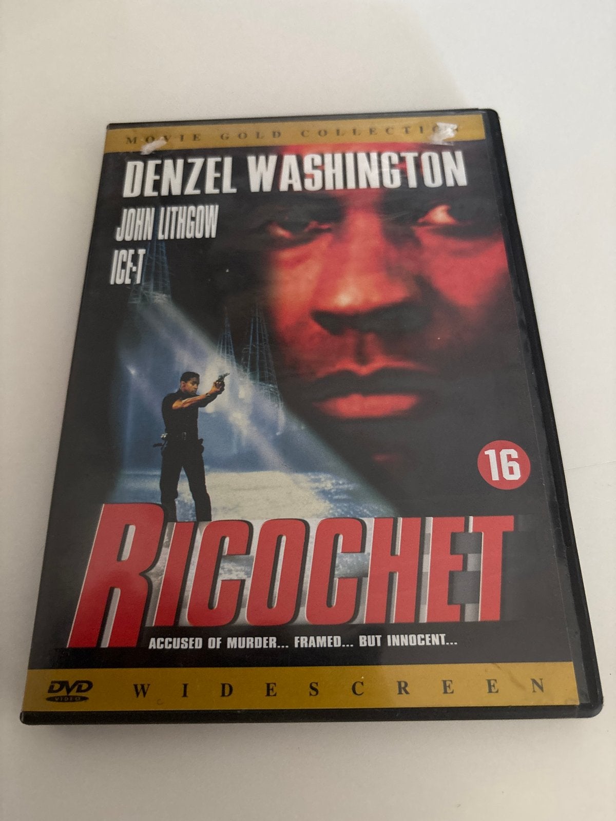 Ricochet DVD - Denzel Washington, John Lithgow, Ice-T, Vanaf 16 jaar, Ophalen of Verzenden, Gebruikt, Actiethriller