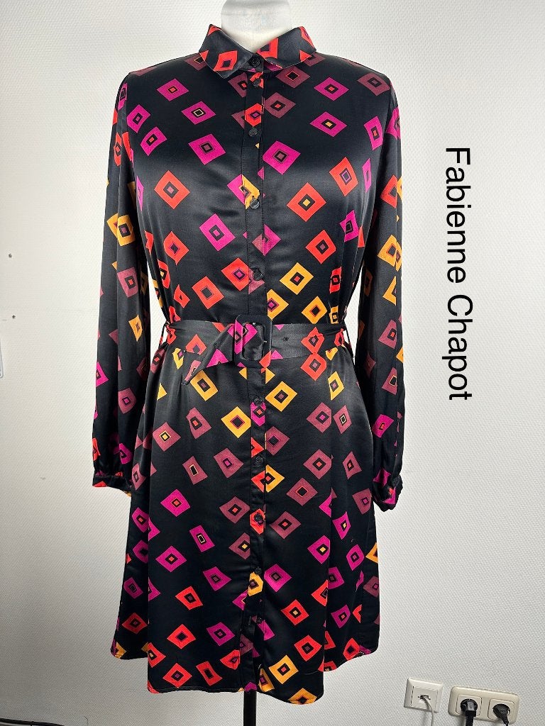 Fabienne Chapot Jurk  (mt: 42) DL/28, Blauw, Maat 42/44 (L), Ophalen of Verzenden, Zo goed als nieuw