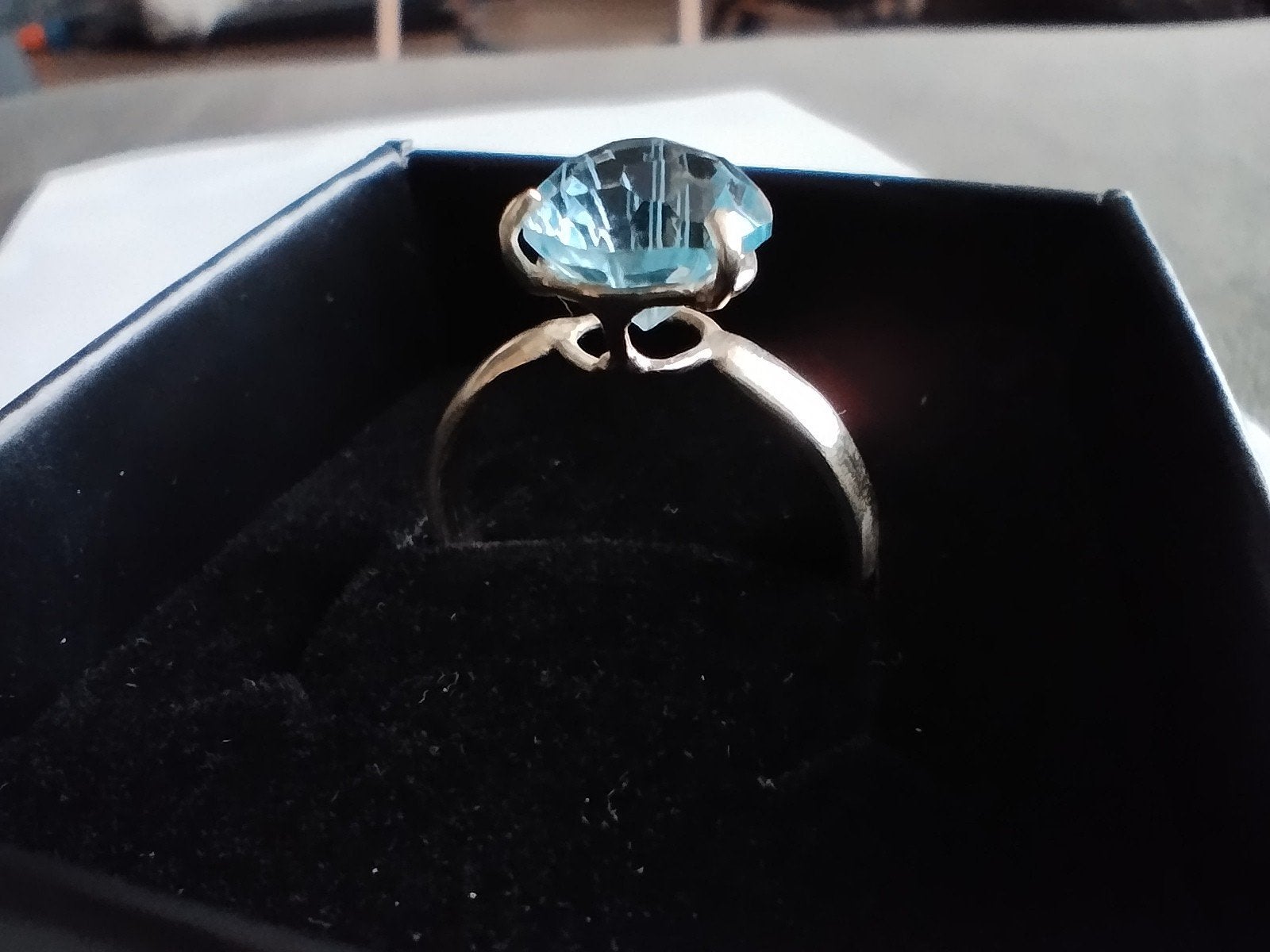 14K geel gouden ring met 3.2 karaat topaas, Sieraden, Tassen en Uiterlijk, Ringen, Geel, Ophalen of Verzenden, Zo goed als nieuw