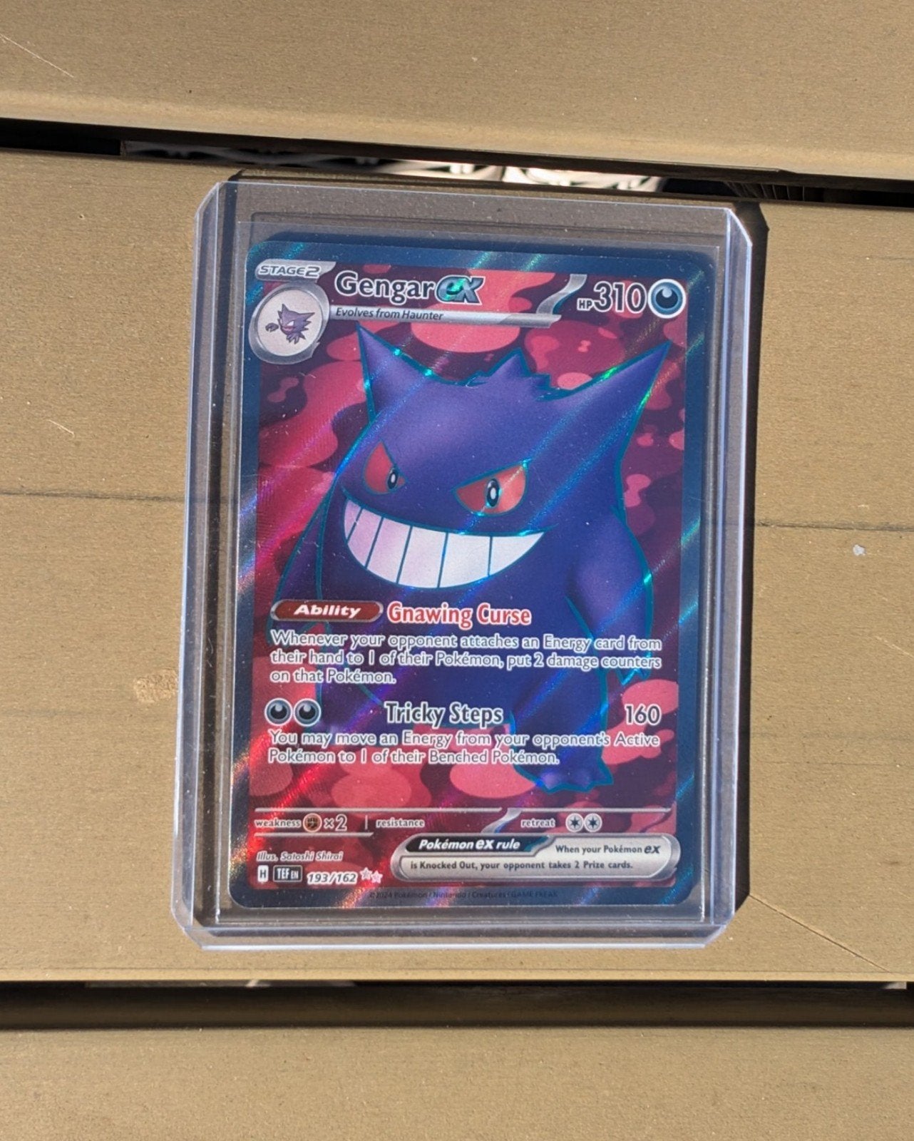 Gengar EX #193 Pokémon Kaart - Zeldzaam en Krachtig, Ophalen of Verzenden, Zo goed als nieuw, Losse kaart, Foil