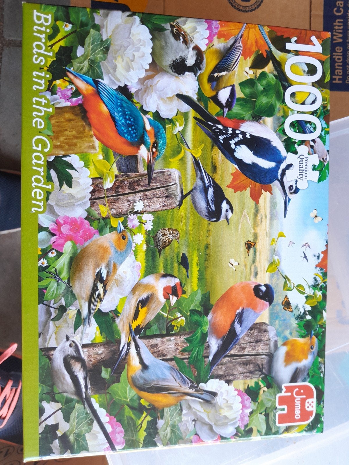 puzzel vogels in de tuin 1000 stukjes, Ophalen of Verzenden, 500 t/m 1500 stukjes, Zo goed als nieuw, Legpuzzel