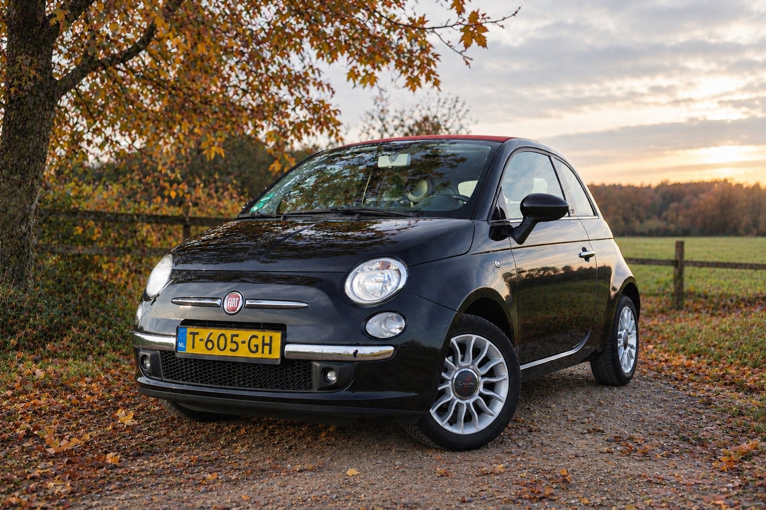 Fiat 500 1.2 C 2013 Zwart, Auto's, Voorwielaandrijving, Euro 5, 4 cilinders, Zwart