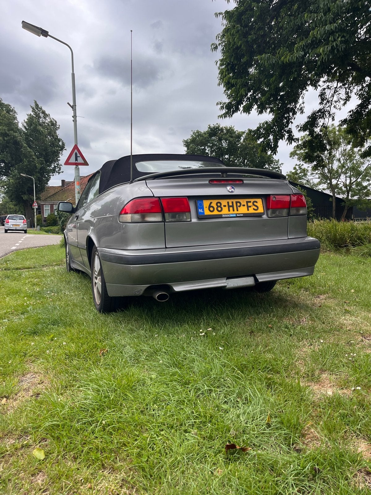 Saab 9-3 2.0 T Cabrio 2001 Grijs, Auto's, Voorwielaandrijving, Beige, 4 cilinders, Cabriolet