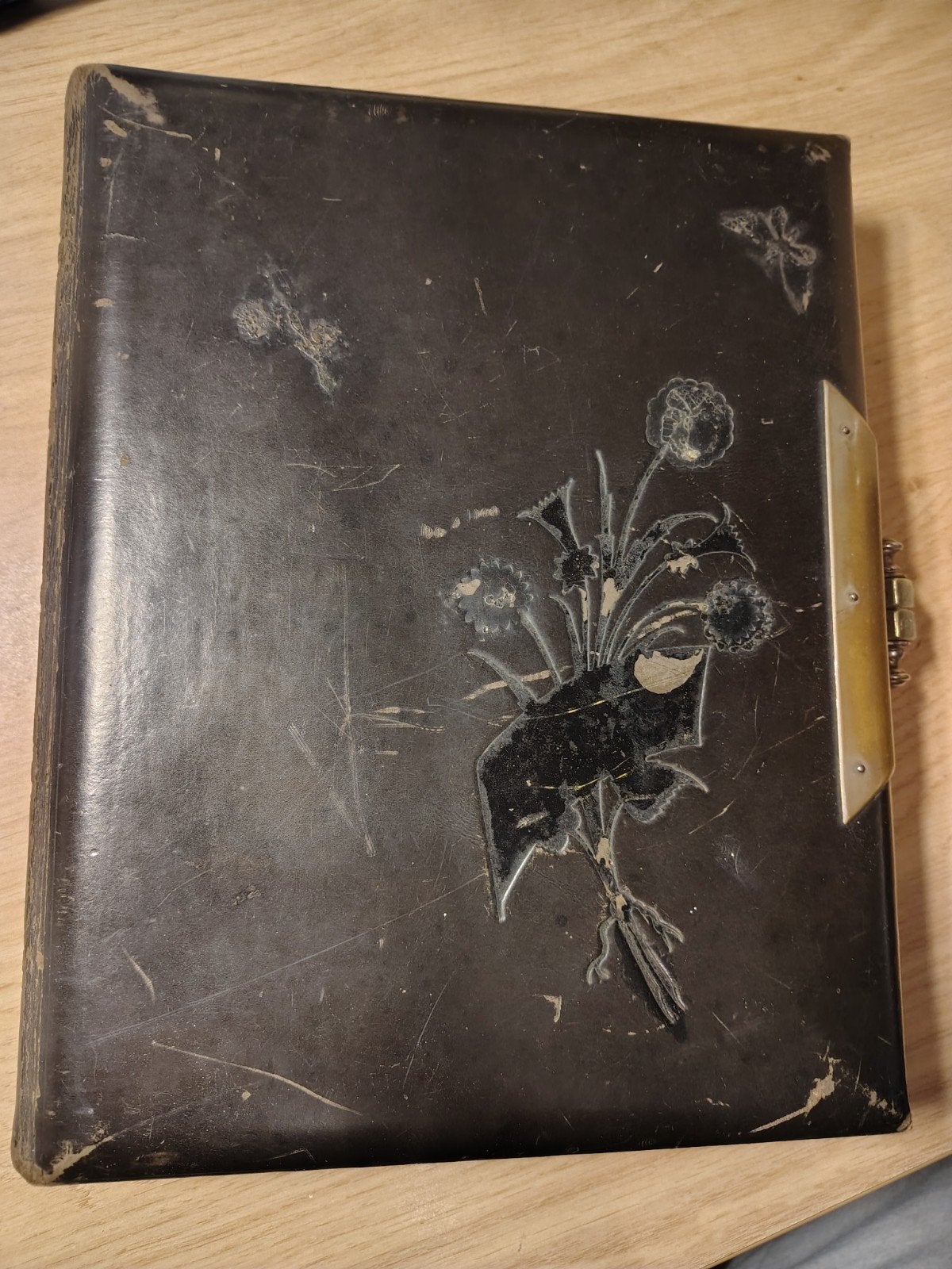 Antiek fotoalbum met slot, Ophalen of Verzenden