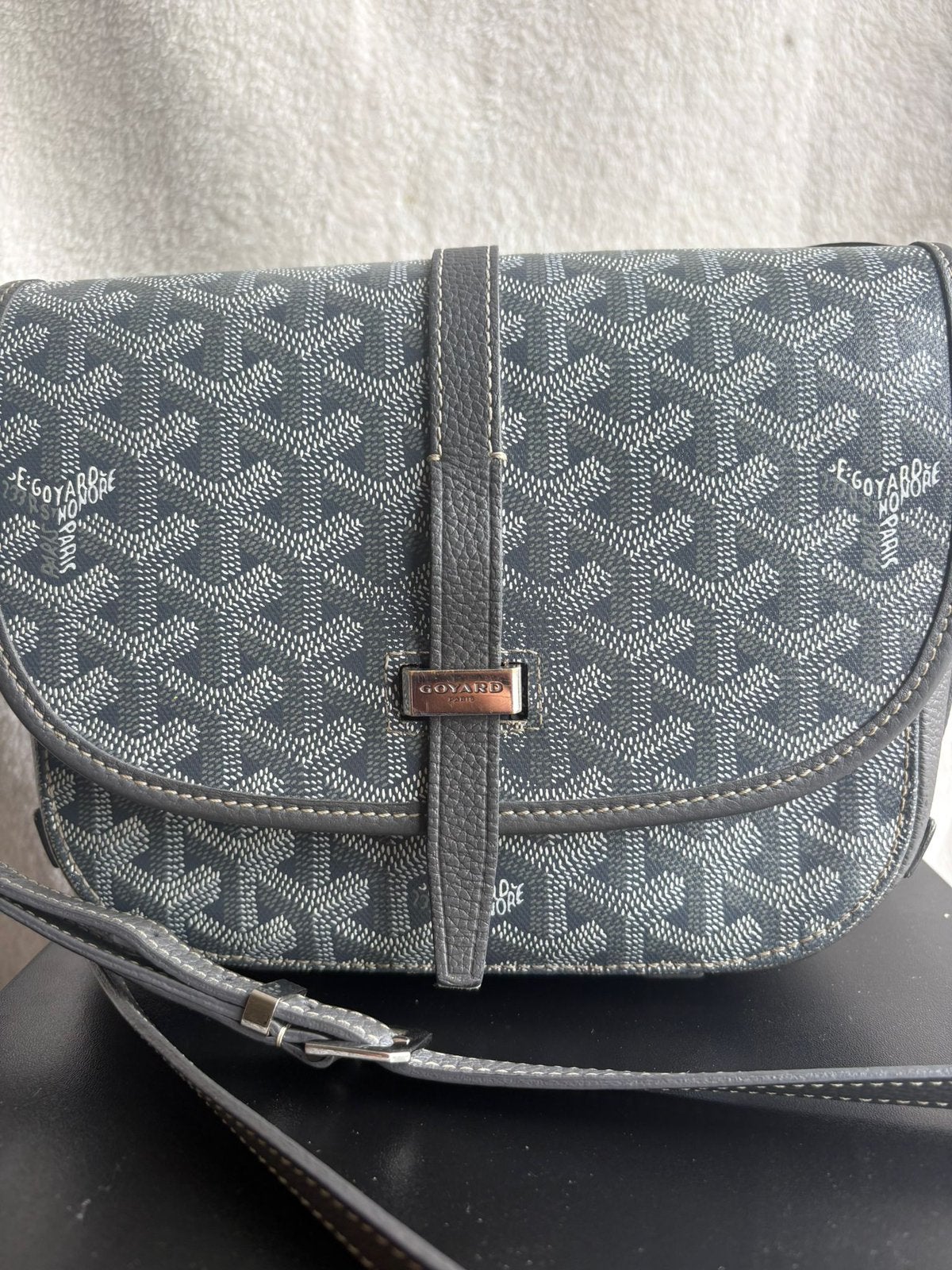Goyard Belvedere PM Grey Gris Goyardine Crossbody Tas, Sieraden, Tassen en Uiterlijk, Tassen | Schoudertassen, Ophalen, Zo goed als nieuw