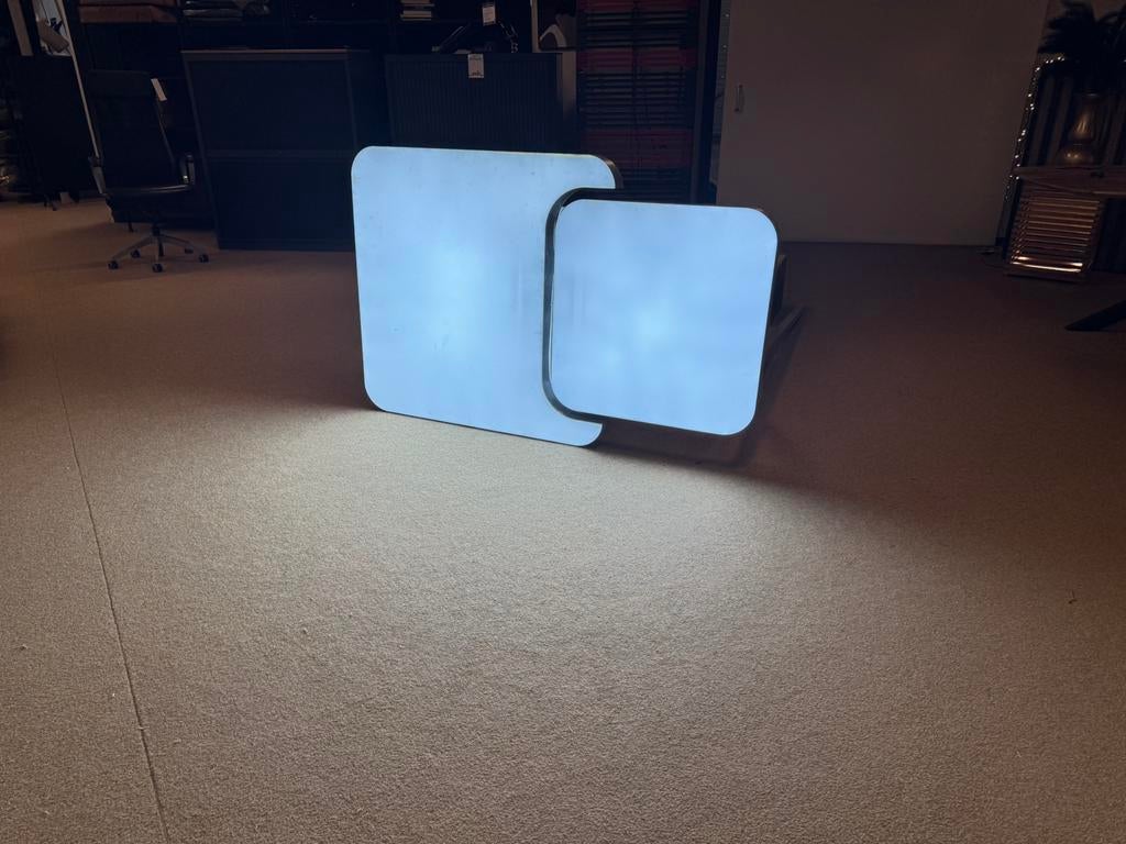 Reclamebord met led verlichting en aluminium frame 160cm, Ophalen, Reclamebord, Gebruikt, Mwonenenslapen