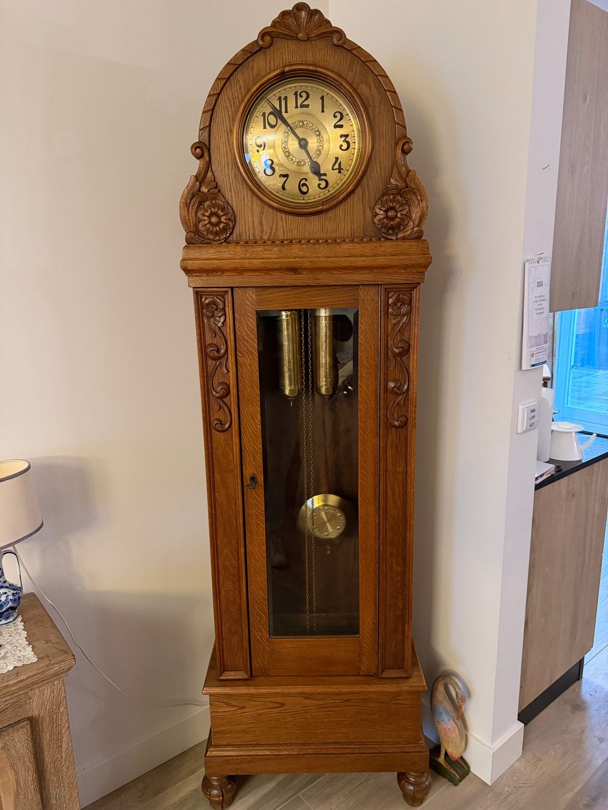 Antieke Staande Klok - Prachtig Houten Design, Ophalen